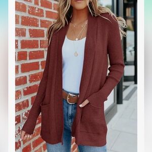 New MEROKEETY Waffle Knit Cardigan with Pockets size XL